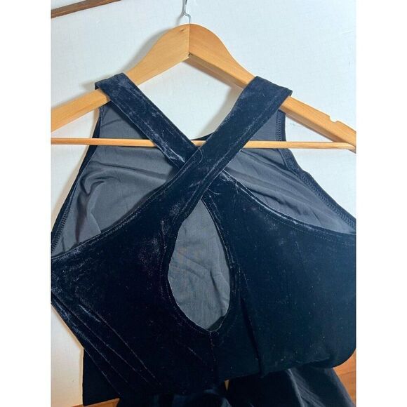 Vtg Y2K Ronni Nicole Black Velvet Maxi Dress Sz Small Fairy Gothic.        Q - Picture 4 of 7